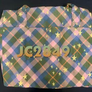 NWT BAGGU Small Cloud Carry-On Bag (Green Star Plaid)